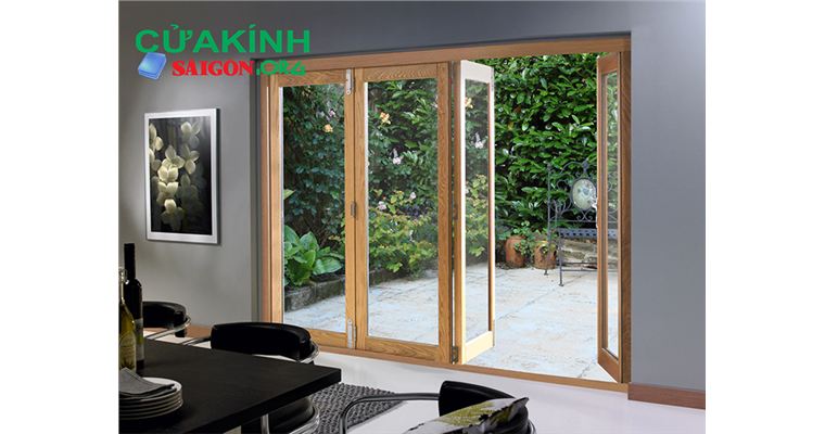 Cửa kính cường lực giả gỗ tiện nghi cho mọi không gian nội thất