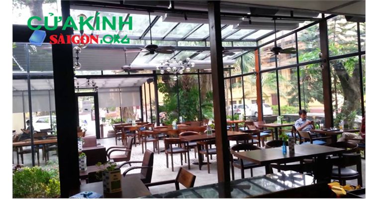 Tạo chất riêng cho quán cafe của bạn bằng mái kính cường lực