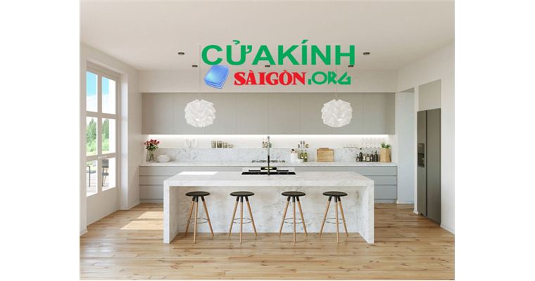 Các mẫu kính bàn bếp phù hợp với không gian gia đình