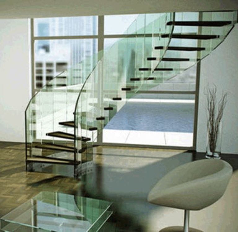 Kính cầu thang cong quận 3 HCM Thi công, báo giá chi tiết