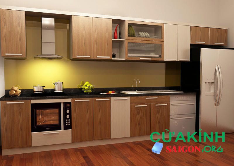 Lắp kính màu ốp bếp quận 12