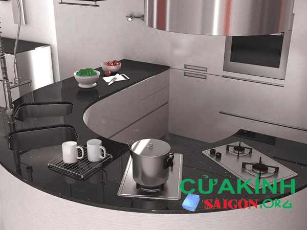Kính màu ốp bếp Tân Phú
