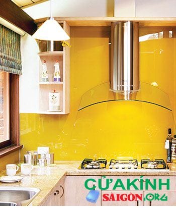 09 Mẫu kính ốp bếp màu vàng cam chanh được yêu thích nhất