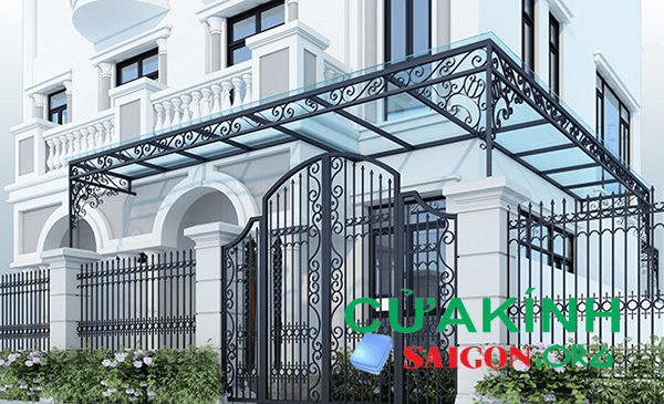 Thi công mái kính cường lực quận 2