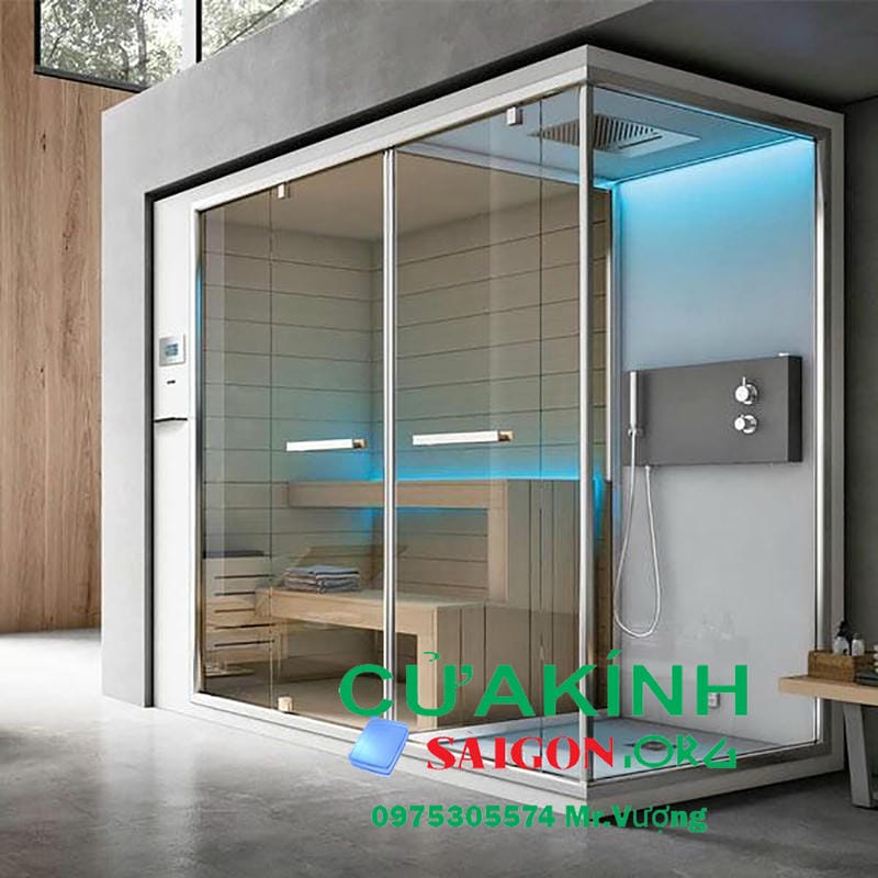 Lắp phòng xông ướt toàn bộ bằng kính
