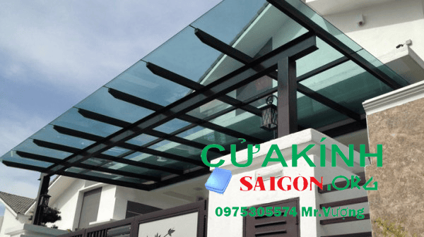 Thi công mái kính cường lực tòa nhà 