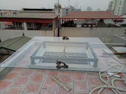 Mái kính cường lực giếng trời ở Long An