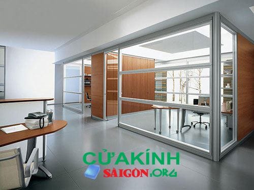 Vách ngăn kính khung nhôm giá rẻ, tư vấn làm vách kính khung nhôm
